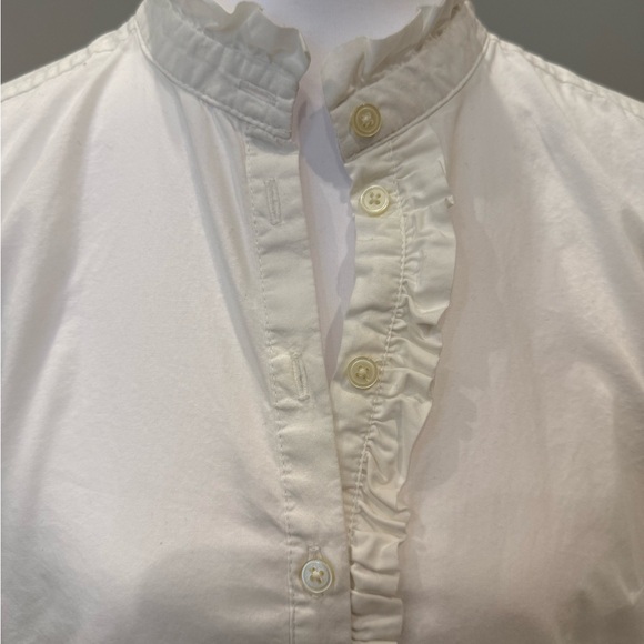 LOFT White Ruffled Blouse - Picture 3 of 5